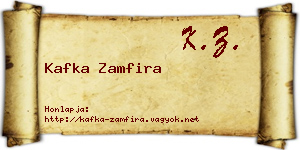 Kafka Zamfira névjegykártya
